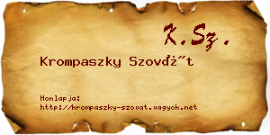 Krompaszky Szovát névjegykártya